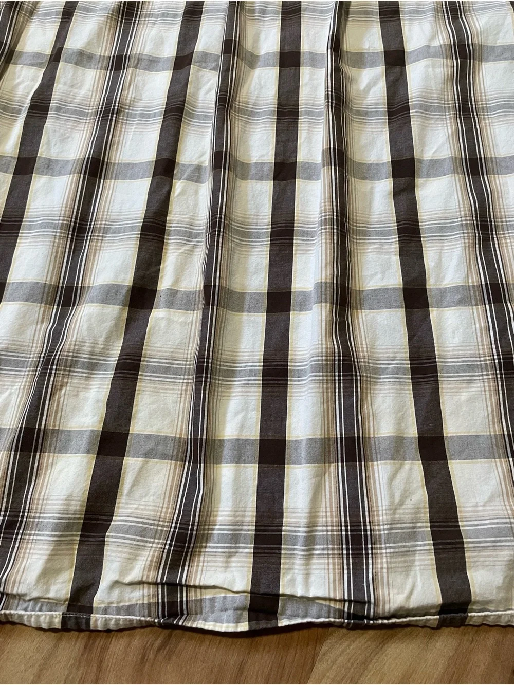 Southpole Plaid Button Up Shirt Size Large Brown Neutral Grid Y2K Streetwear